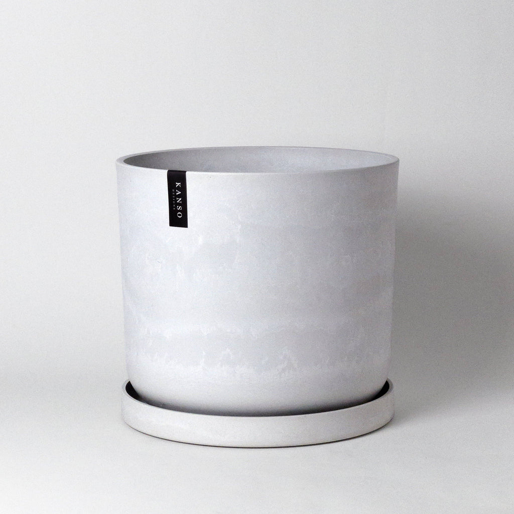 12" Signature Stone Planters & Saucers (Multiple Colors)