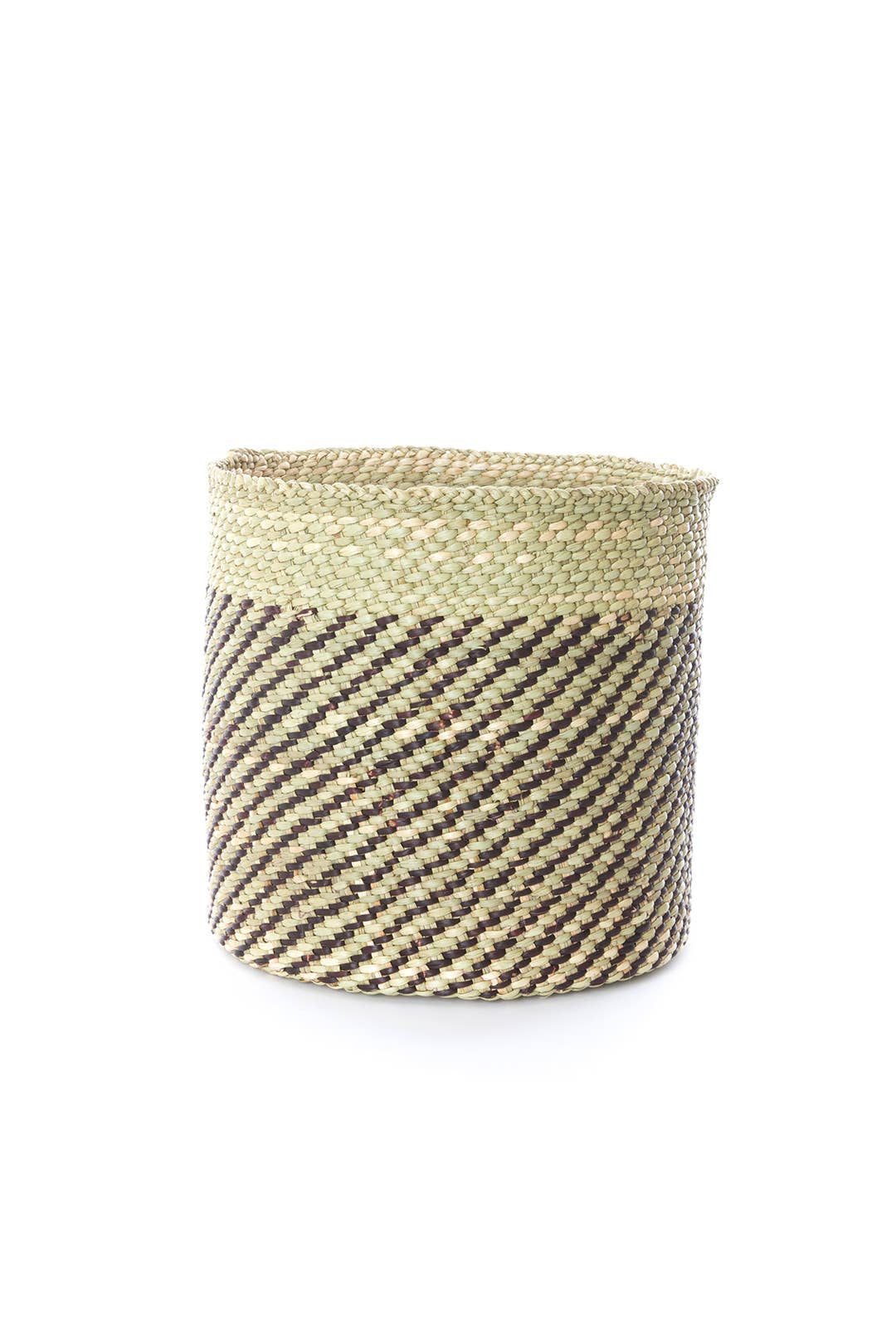 Iringa Basket with Diagonal Black Stripes - Medium