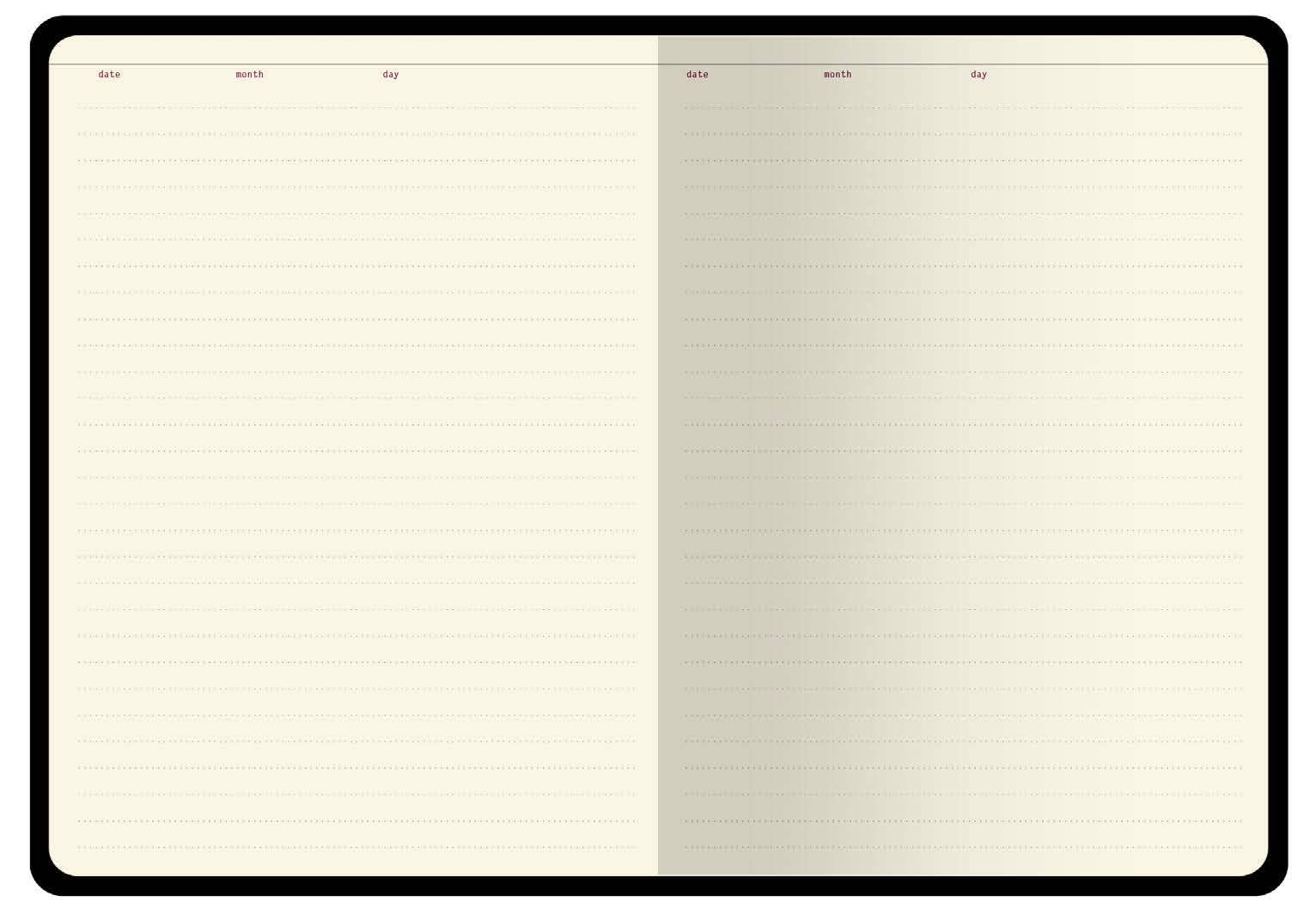 A5 Vegan Leather Hardcover Daily Planner -Summer Greens 