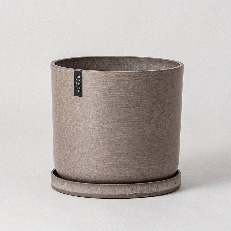 12" Signature Stone Planters & Saucers (Multiple Colors)