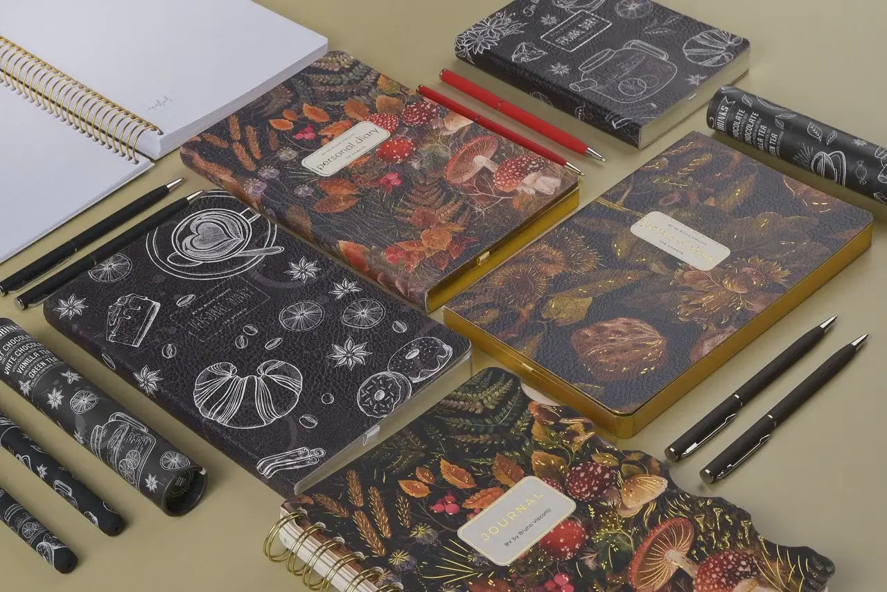 A5 Vegan Leather Daily Planner - Forest Flora 