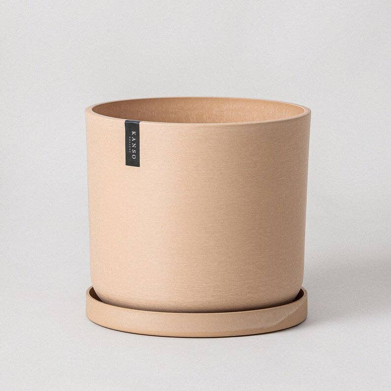 12" Signature Stone Planters & Saucers (Multiple Colors)