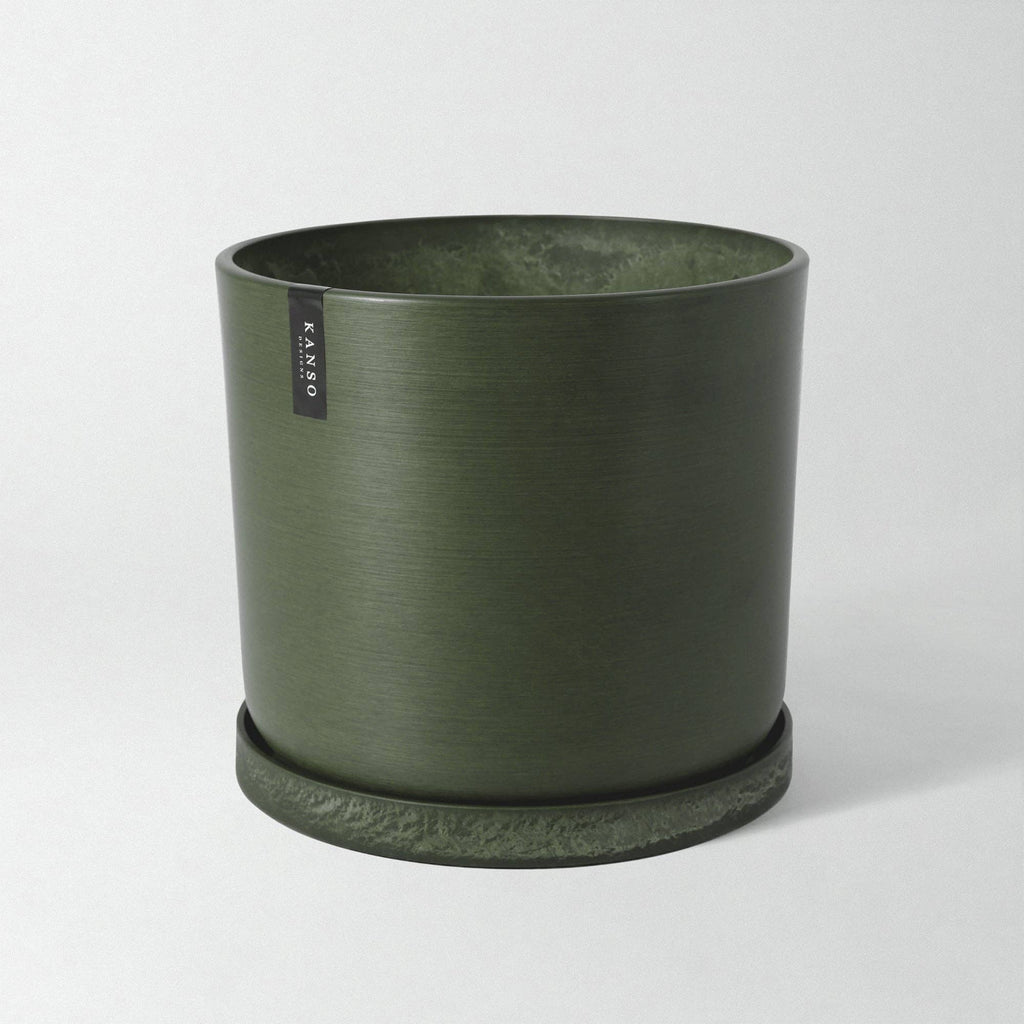 12" Signature Stone Planters & Saucers (Multiple Colors)